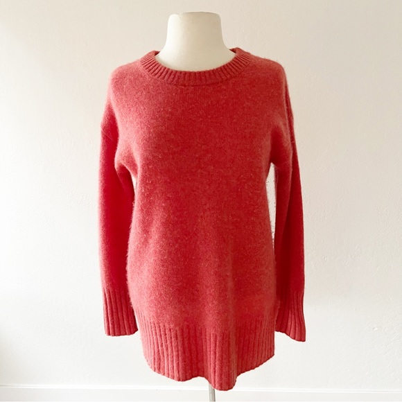 Rachel Zoe 100% 2-Ply Cashmere Crew Sweater in Red Orange | Medium - Picture 2 of 11